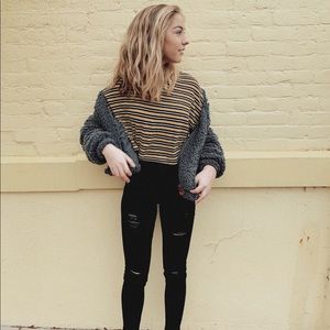 Boxy Striped Crop top